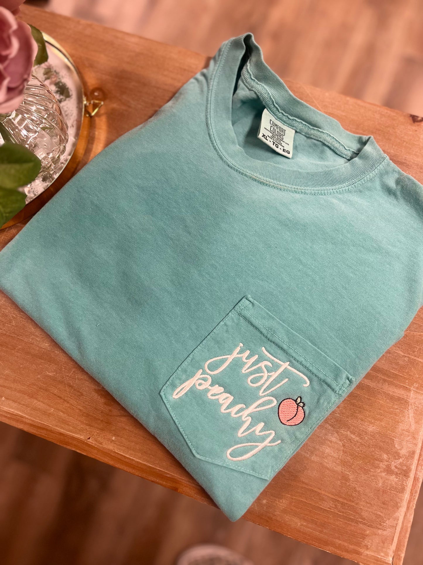 Just Peachy Pocket Tee