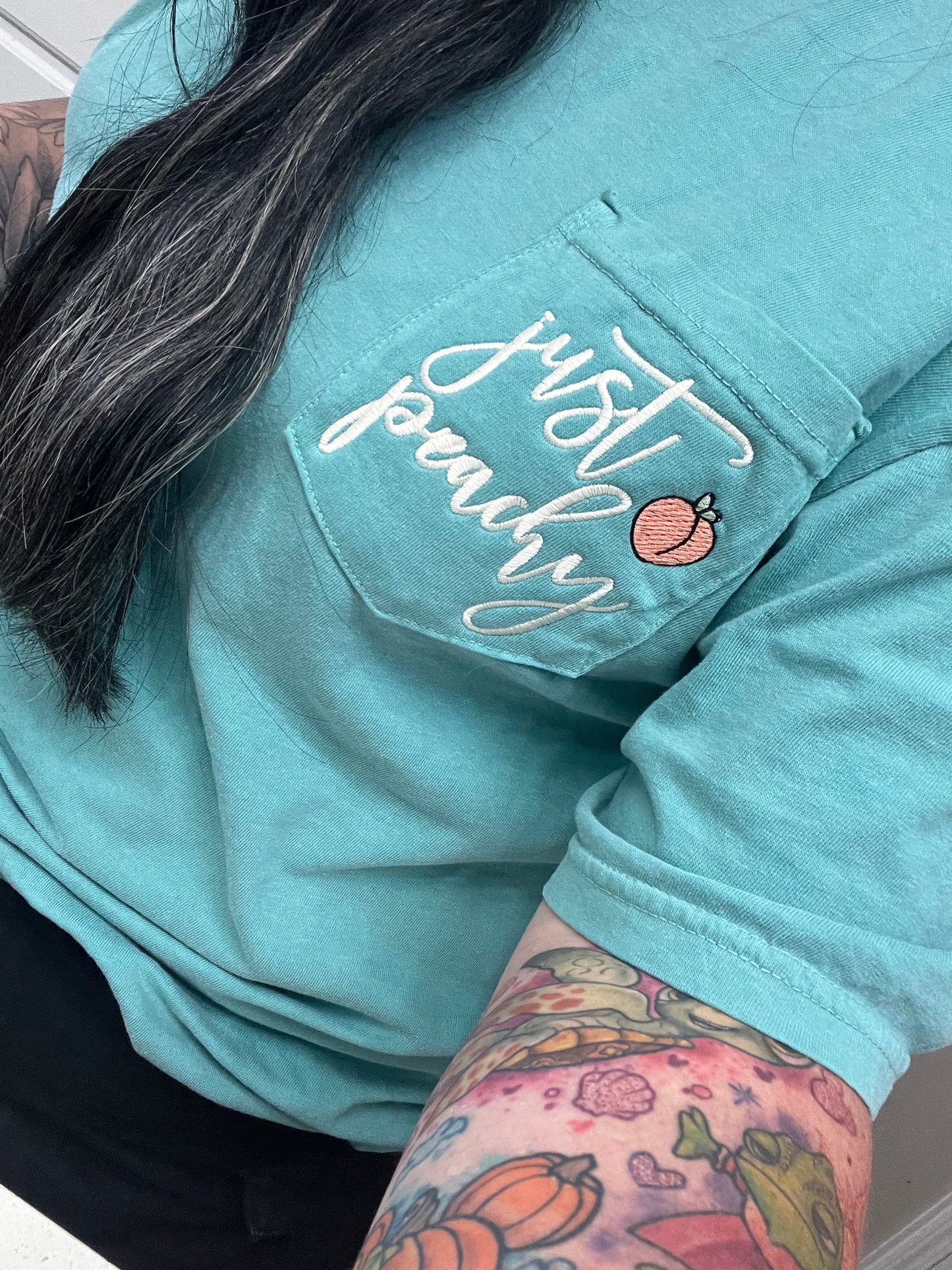 Just Peachy Pocket Tee