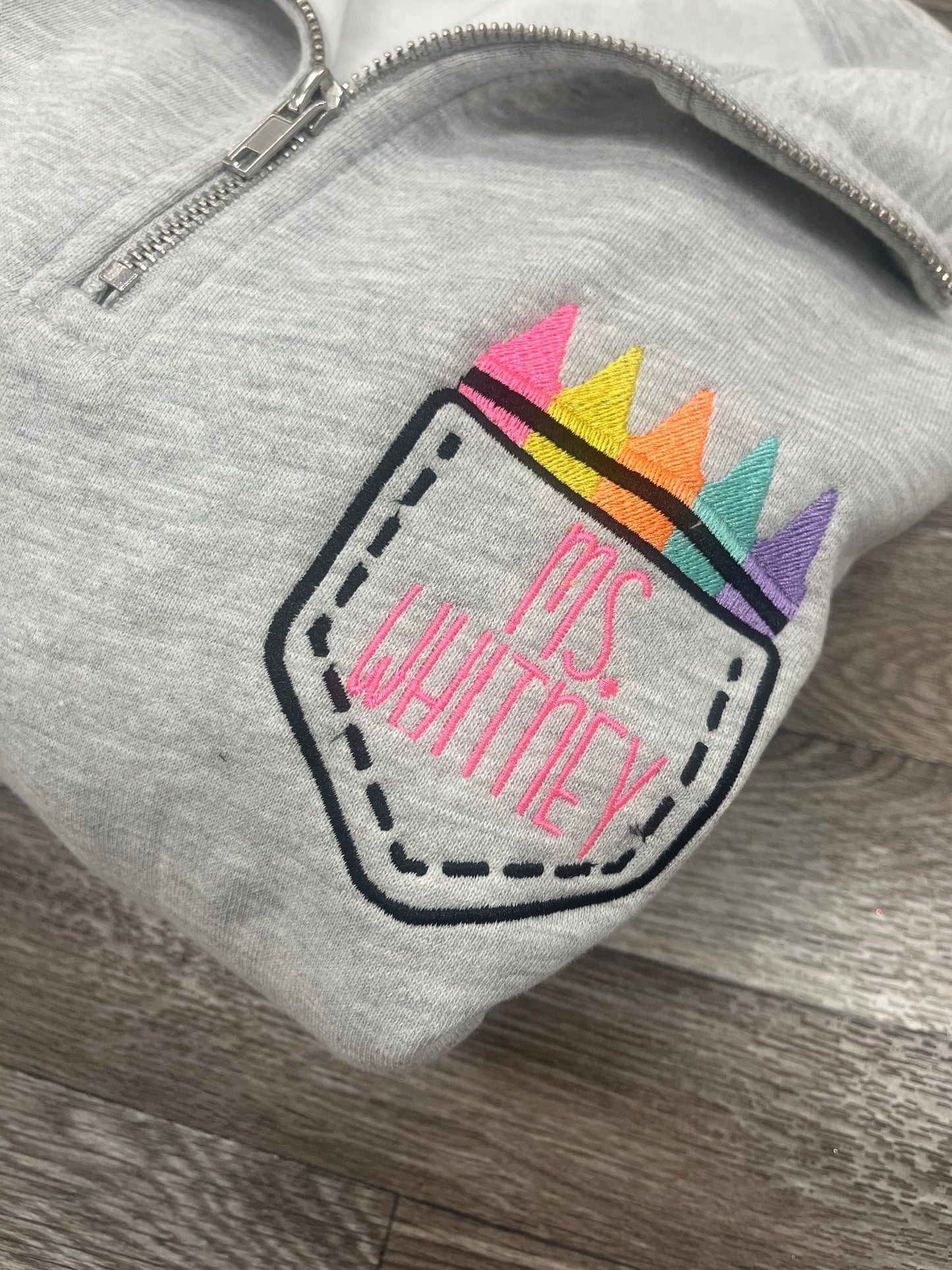 Custom Teacher Quarter Zip Pullover