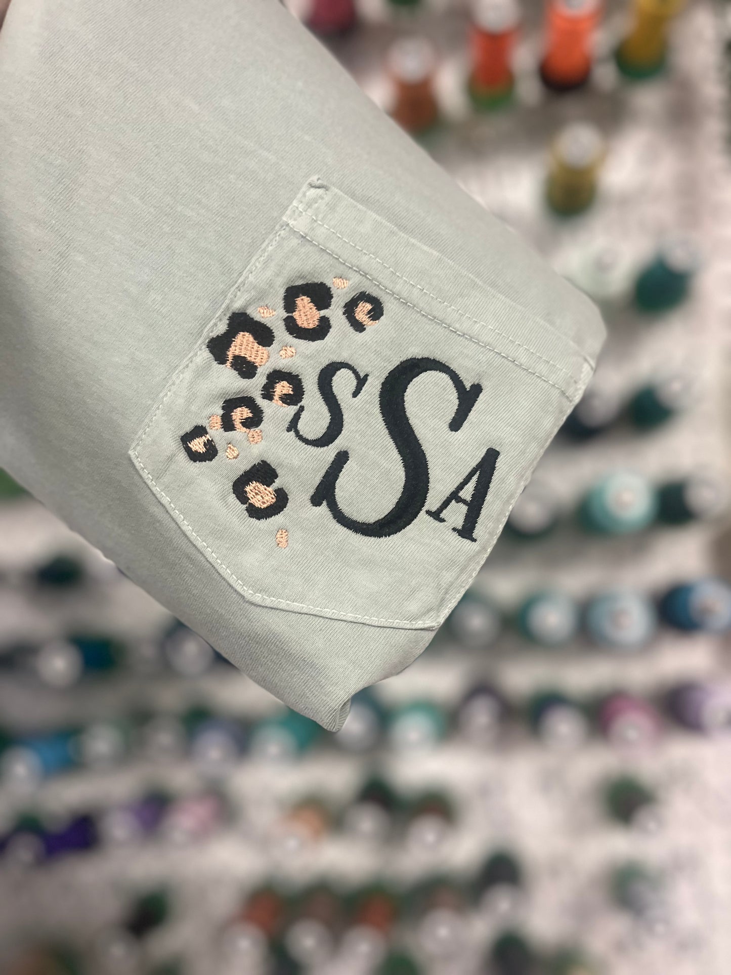 Leopard Monogram Pocket Tshirt