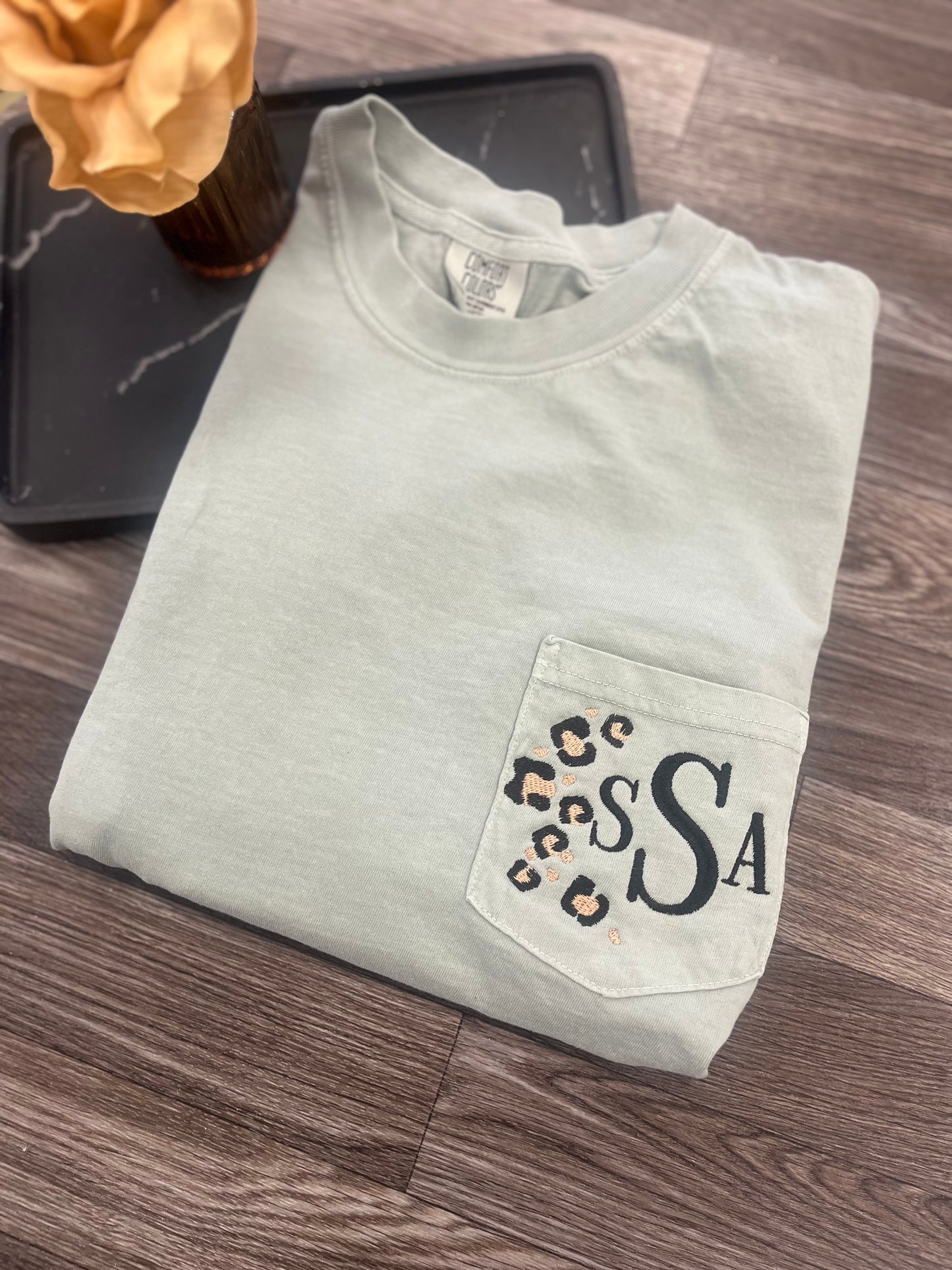 Leopard Monogram Pocket Tshirt