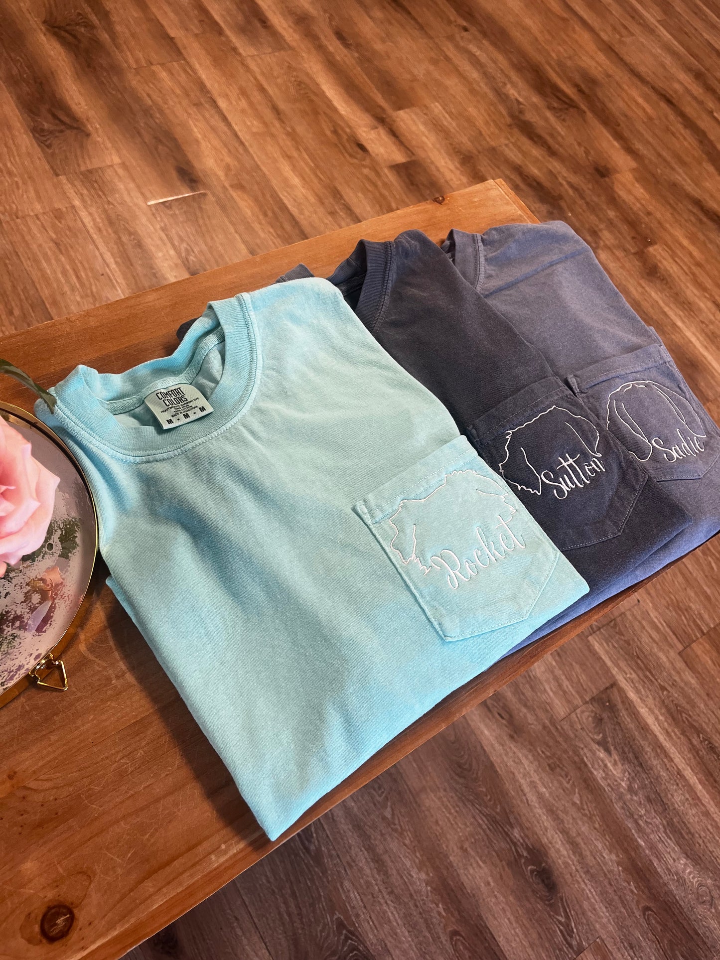 Custom Dog Ear Pocket Tshirt