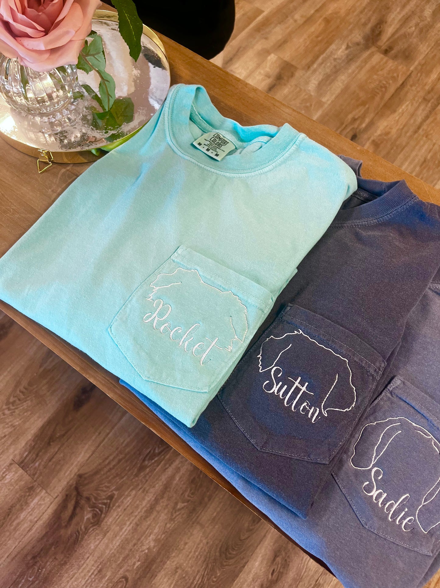 Custom Dog Ear Pocket Tshirt