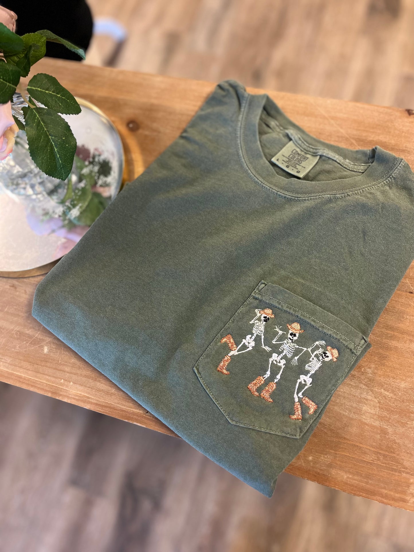 Western Skeletons Pocket Tshirt
