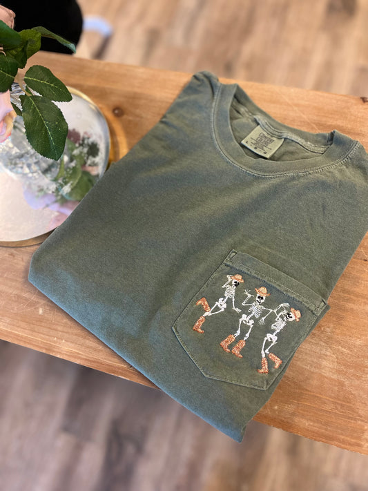 Western Skeletons Pocket Tshirt