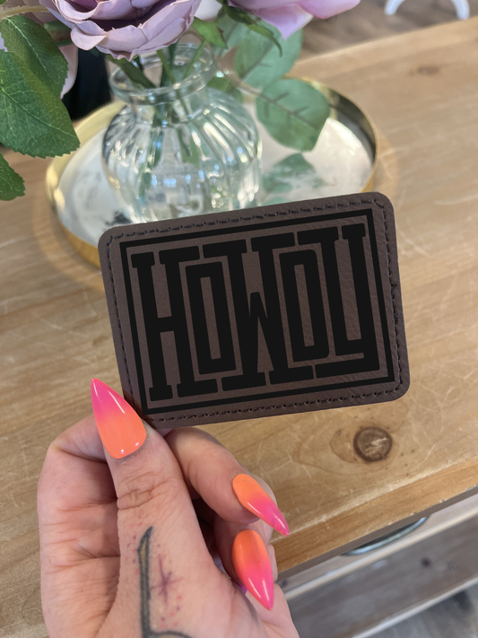 Howdy Leatherette Hat Patch