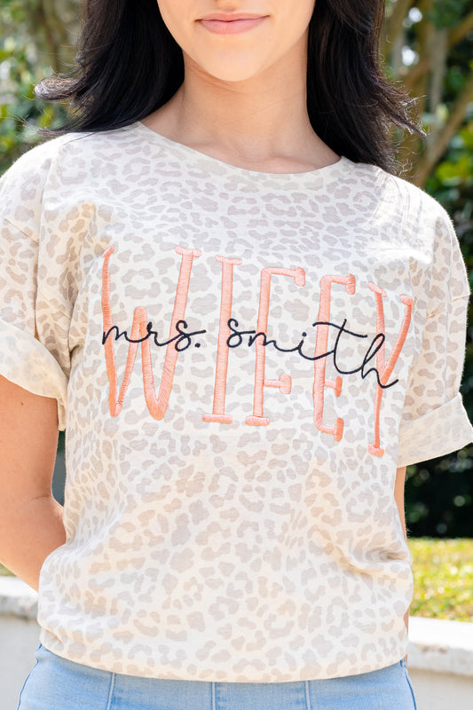 Custom Leopard Wifey Tee