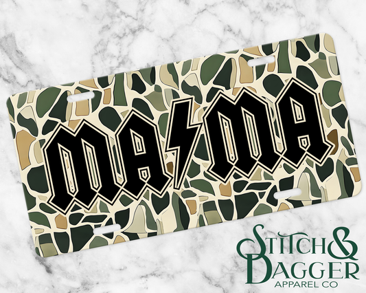 ACDC Mama License Plate - Vintage Camo