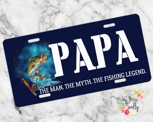 Personalized License Plate - The Man The Myth The Fishing Legend